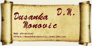 Dušanka Monović vizit kartica
